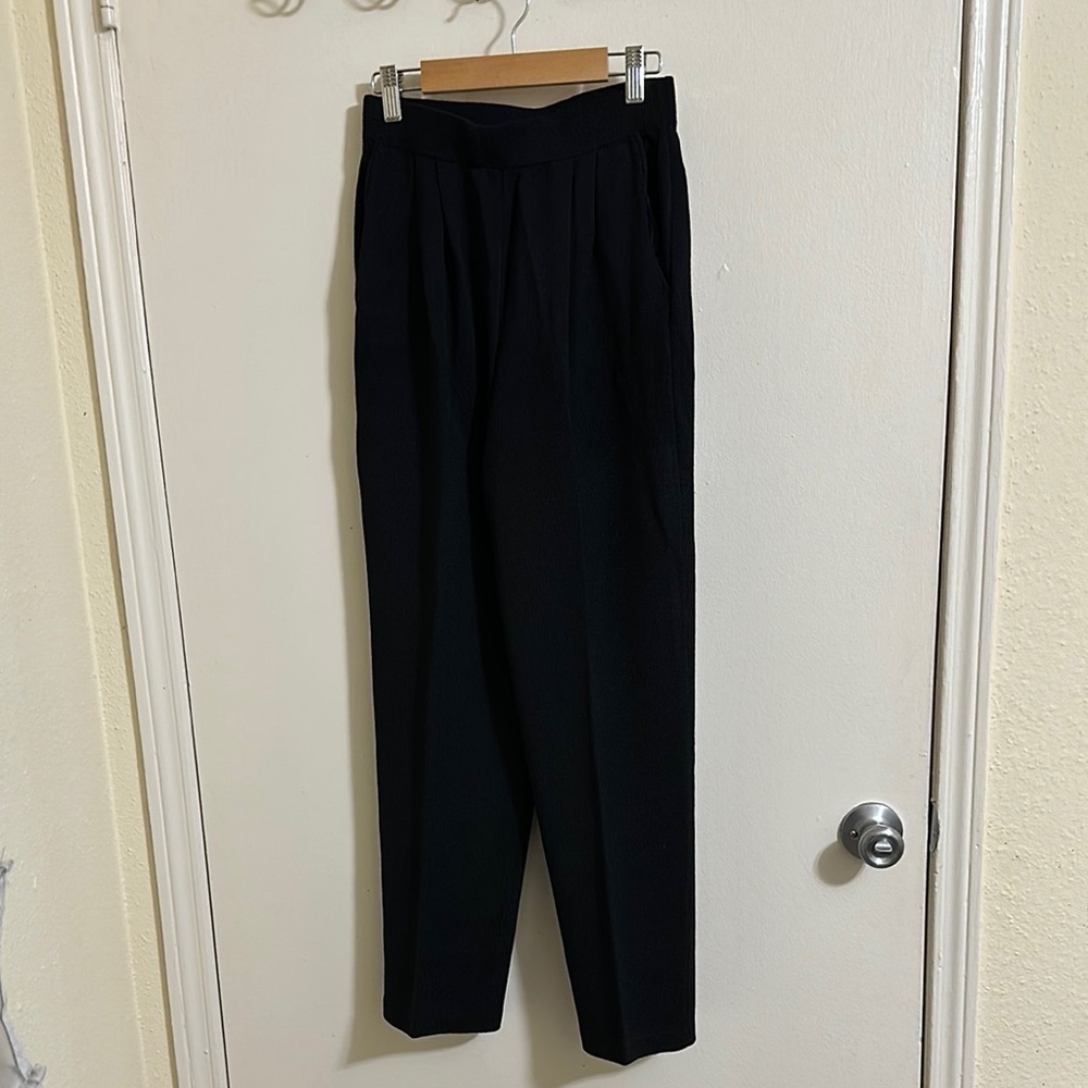 St. John‎ Basics Black Knit Pleated Trousers